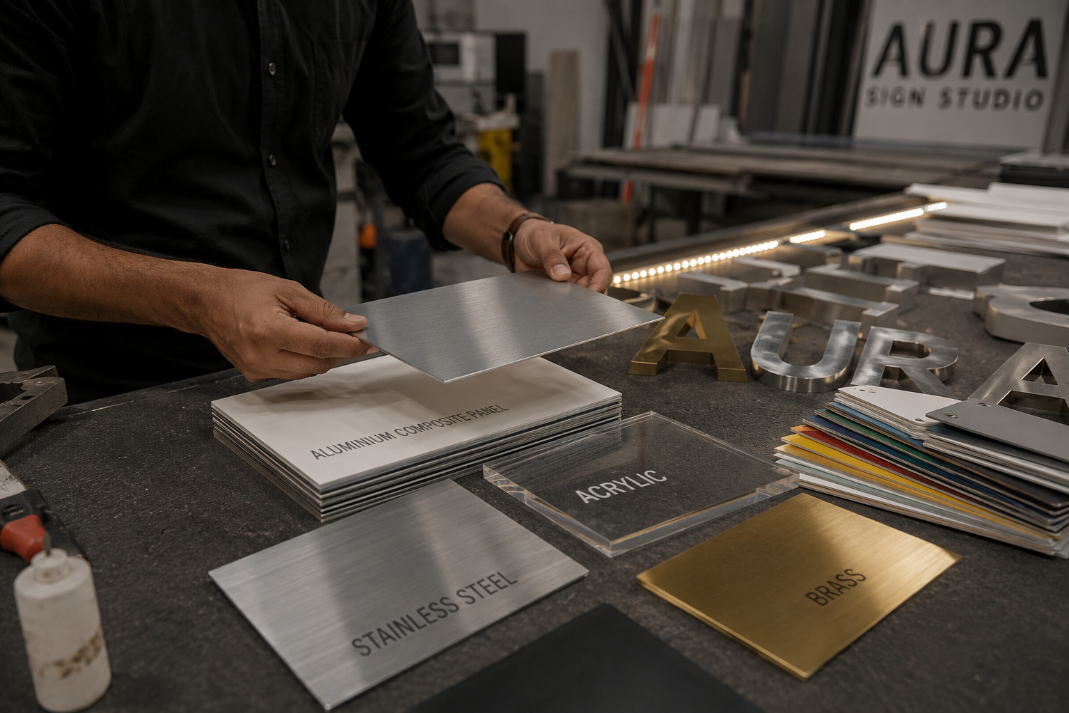 Premium materials used in signage