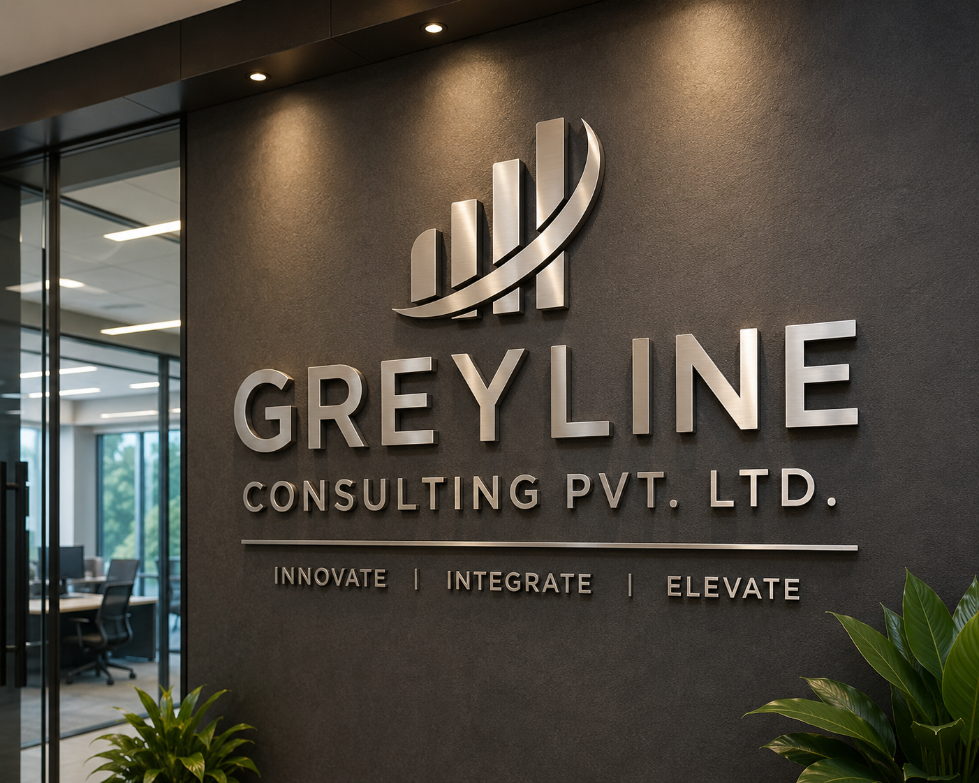 SS letter signage for corporate office